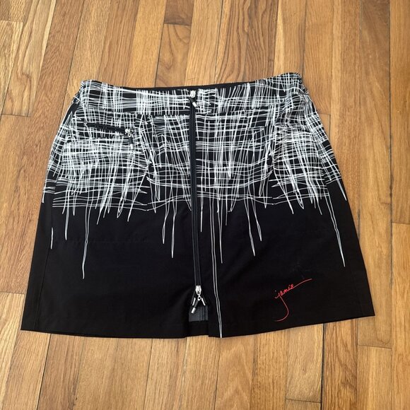 Jamie Sadock Women's Golf Skort Front Detachable Short Black/White Size 12 - Picture 2 of 6